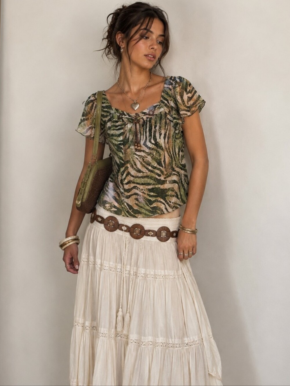 Vintage Y2K Zac & Rachel Boho Peasant Top Size S Indie Whimsical EUC
